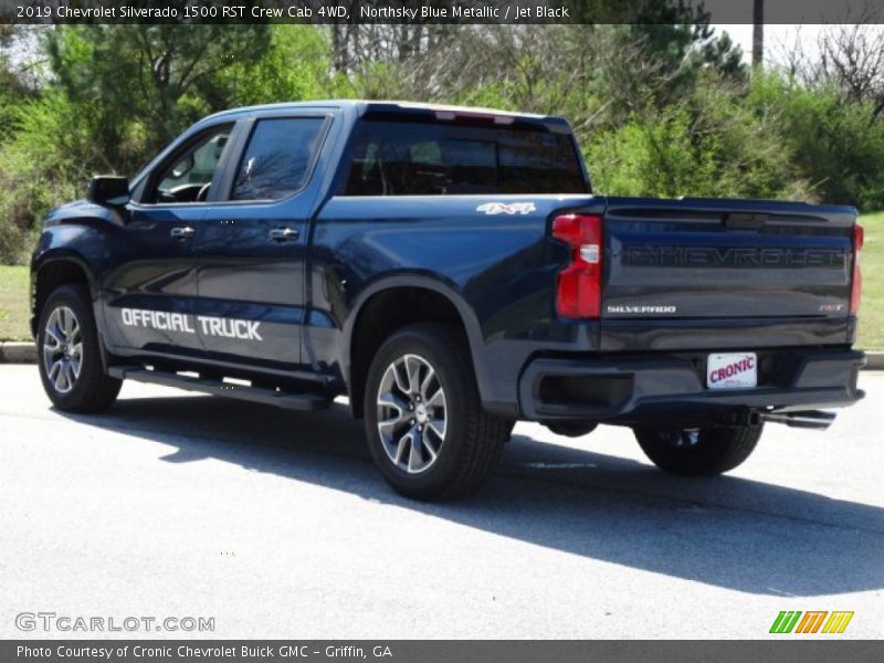 Northsky Blue Metallic / Jet Black 2019 Chevrolet Silverado 1500 RST Crew Cab 4WD