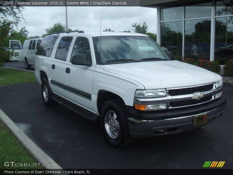 Summit White / Gray/Dark Charcoal 2003 Chevrolet Suburban 1500 LS