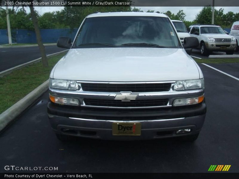 Summit White / Gray/Dark Charcoal 2003 Chevrolet Suburban 1500 LS