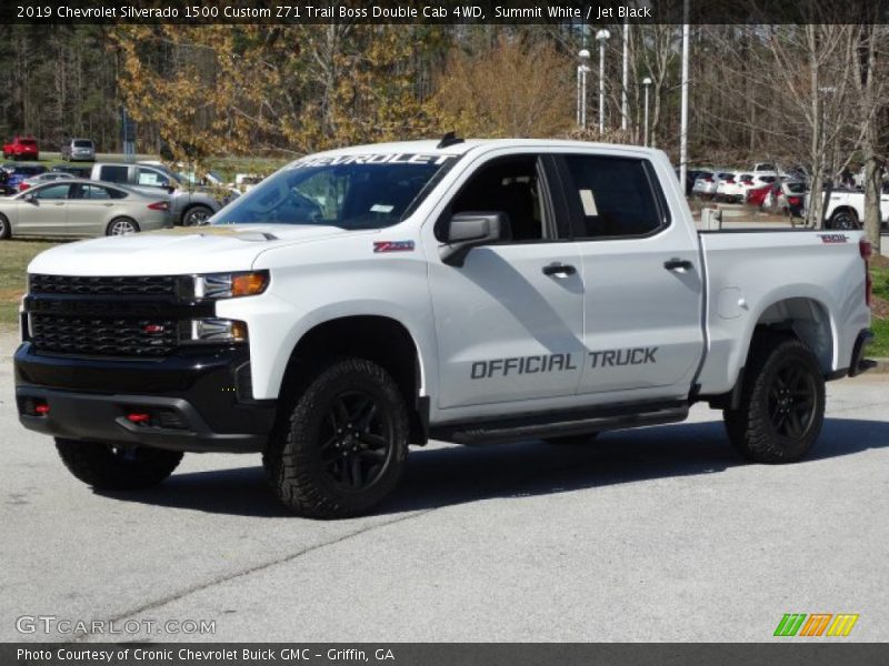 Summit White / Jet Black 2019 Chevrolet Silverado 1500 Custom Z71 Trail Boss Double Cab 4WD