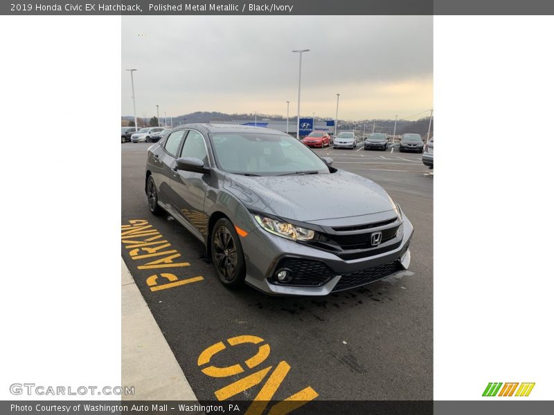 Polished Metal Metallic / Black/Ivory 2019 Honda Civic EX Hatchback