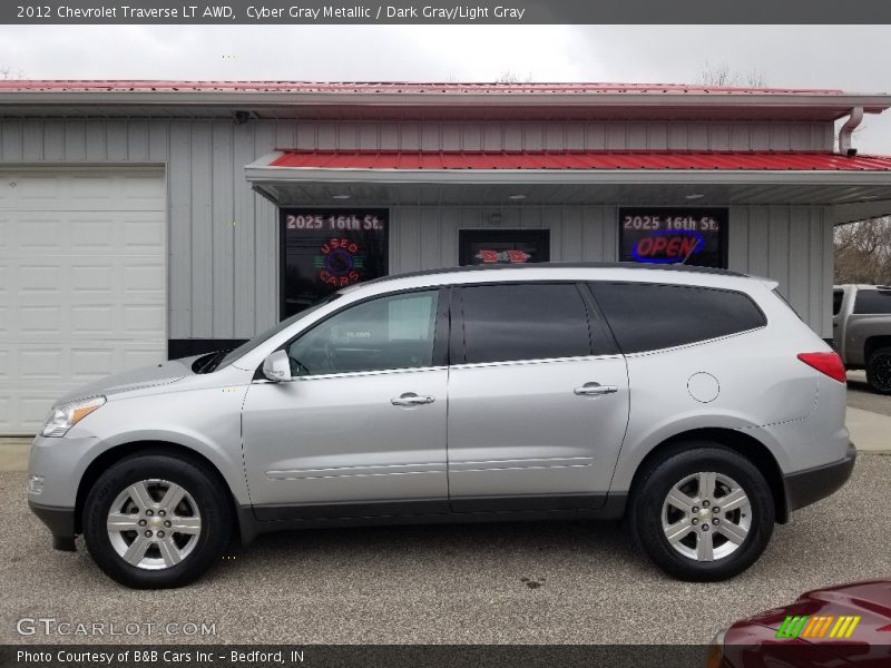 Cyber Gray Metallic / Dark Gray/Light Gray 2012 Chevrolet Traverse LT AWD