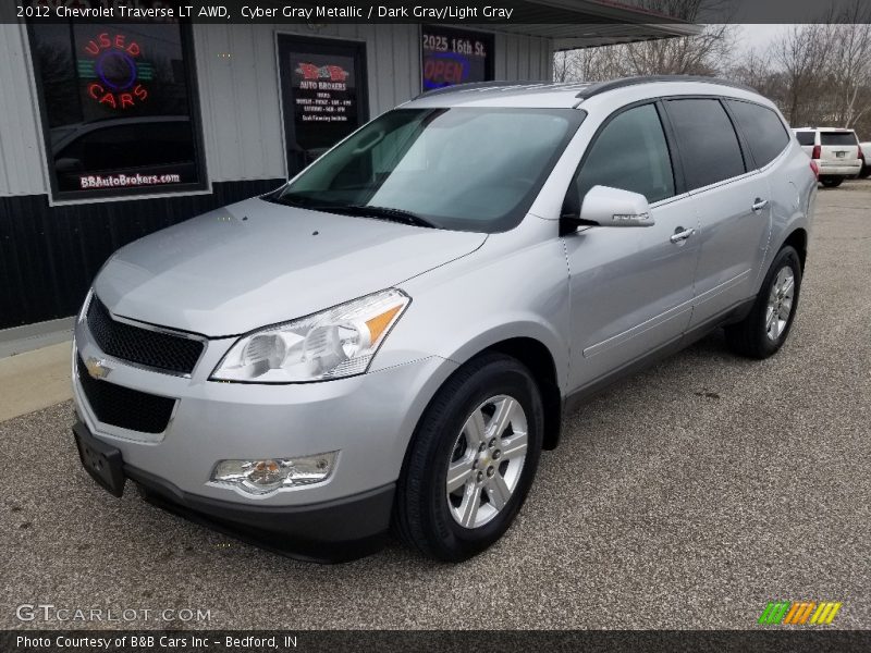Cyber Gray Metallic / Dark Gray/Light Gray 2012 Chevrolet Traverse LT AWD