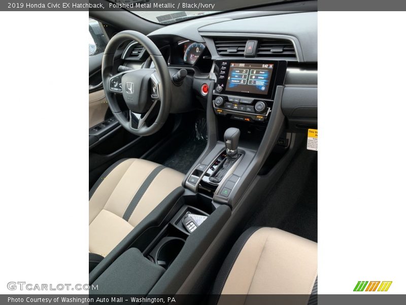 Polished Metal Metallic / Black/Ivory 2019 Honda Civic EX Hatchback