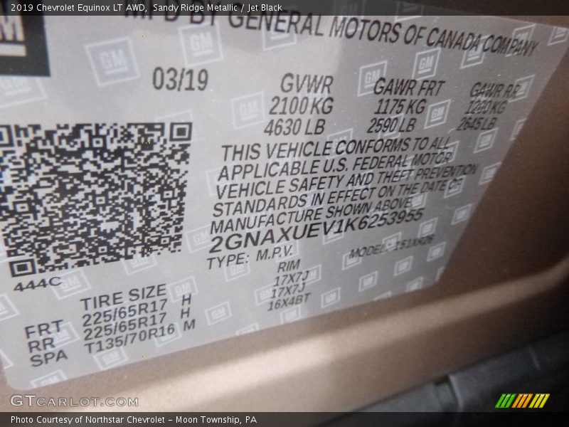 Sandy Ridge Metallic / Jet Black 2019 Chevrolet Equinox LT AWD