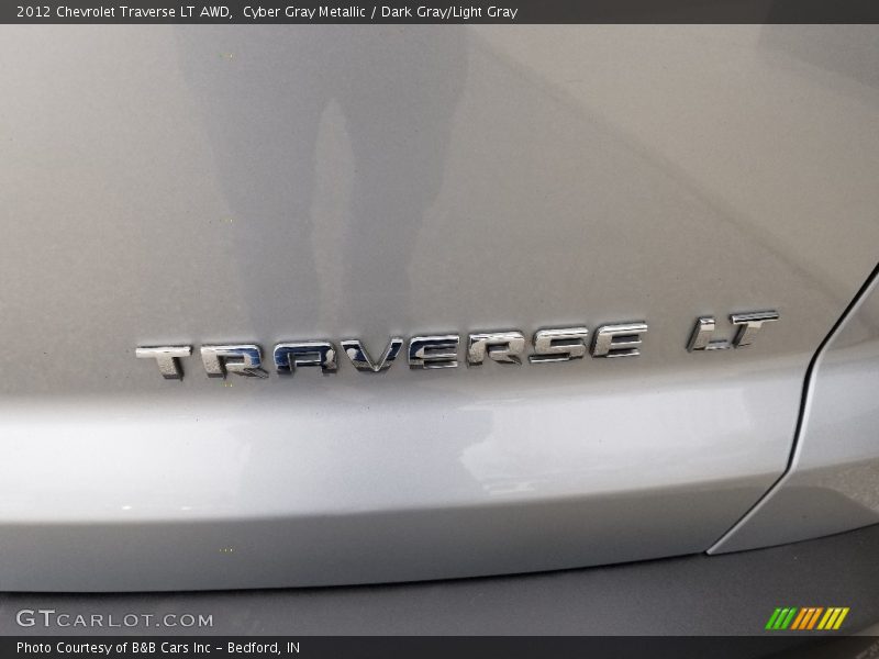 Cyber Gray Metallic / Dark Gray/Light Gray 2012 Chevrolet Traverse LT AWD