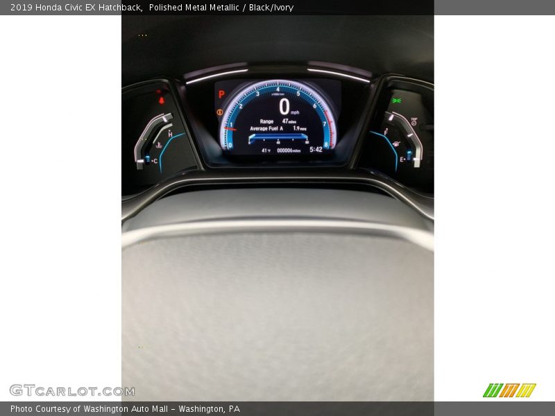 Polished Metal Metallic / Black/Ivory 2019 Honda Civic EX Hatchback