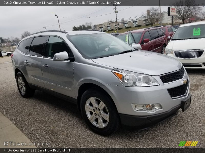 Cyber Gray Metallic / Dark Gray/Light Gray 2012 Chevrolet Traverse LT AWD