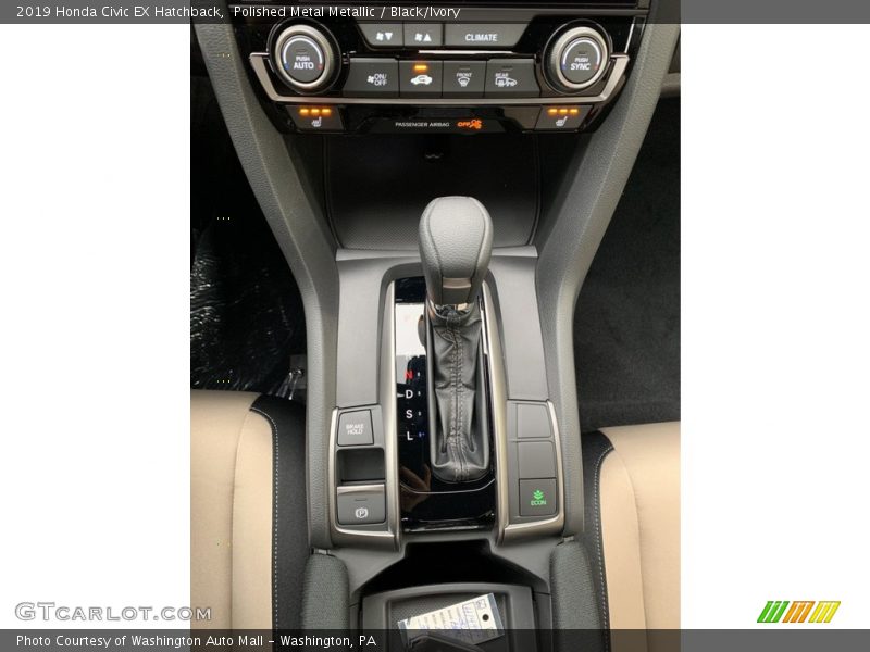 Polished Metal Metallic / Black/Ivory 2019 Honda Civic EX Hatchback