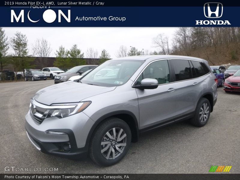 Lunar Silver Metallic / Gray 2019 Honda Pilot EX-L AWD