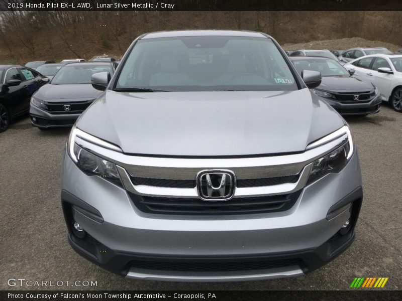Lunar Silver Metallic / Gray 2019 Honda Pilot EX-L AWD