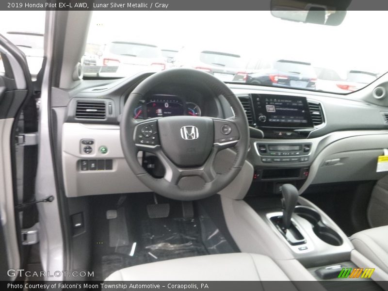 Lunar Silver Metallic / Gray 2019 Honda Pilot EX-L AWD