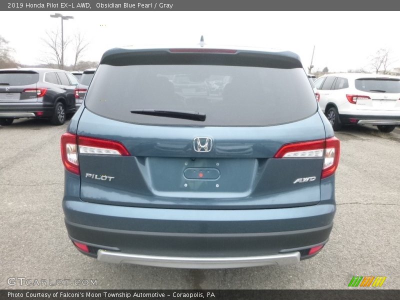 Obsidian Blue Pearl / Gray 2019 Honda Pilot EX-L AWD