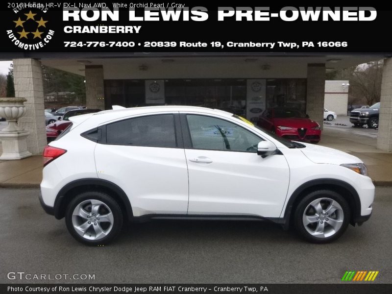 White Orchid Pearl / Gray 2016 Honda HR-V EX-L Navi AWD