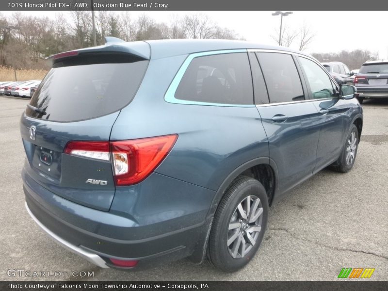 Obsidian Blue Pearl / Gray 2019 Honda Pilot EX-L AWD