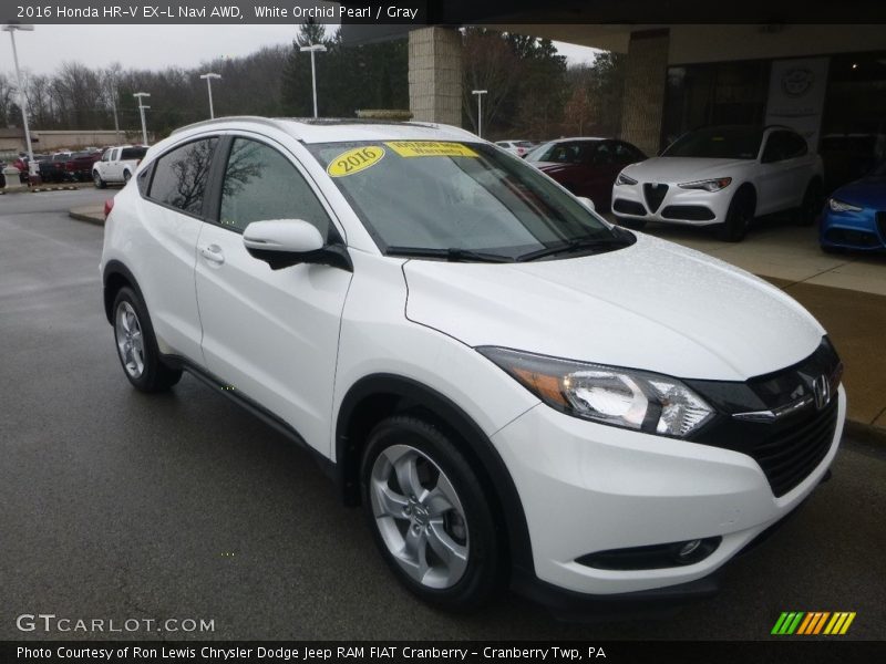 White Orchid Pearl / Gray 2016 Honda HR-V EX-L Navi AWD