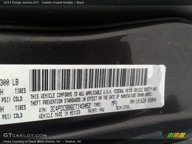 Granite Crystal Metallic / Black 2014 Dodge Journey SXT