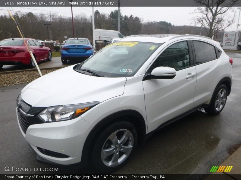 White Orchid Pearl / Gray 2016 Honda HR-V EX-L Navi AWD