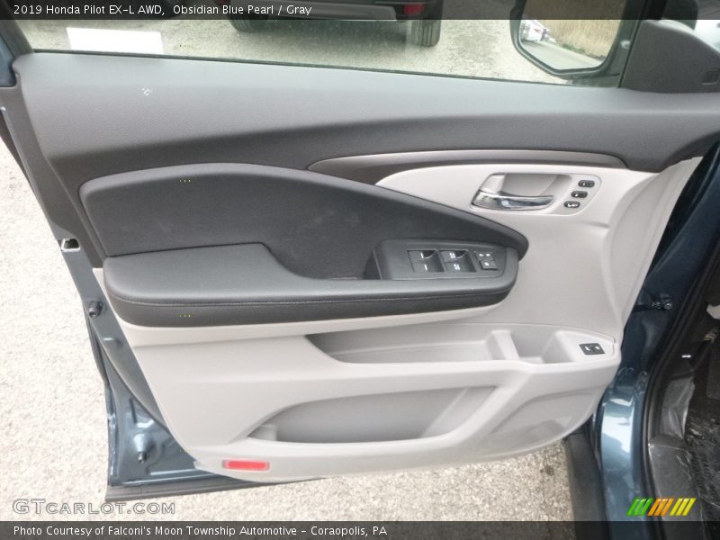 Obsidian Blue Pearl / Gray 2019 Honda Pilot EX-L AWD