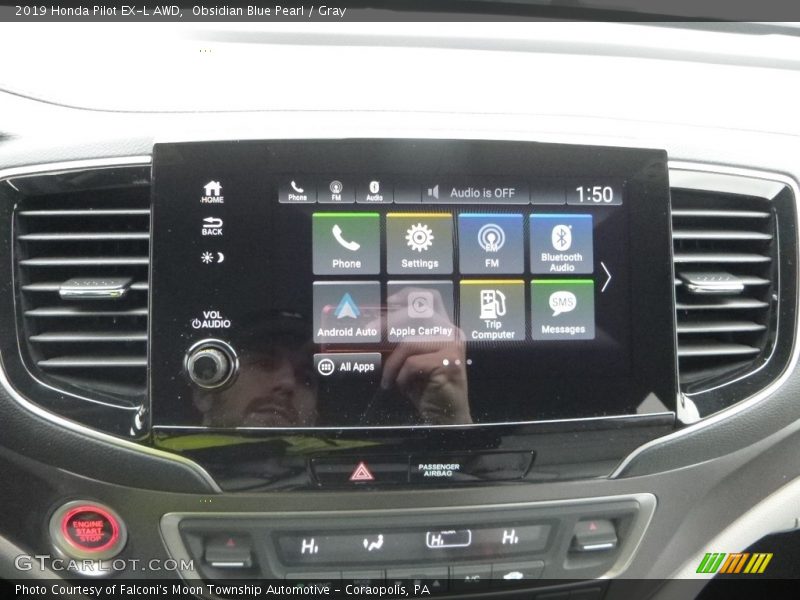 Obsidian Blue Pearl / Gray 2019 Honda Pilot EX-L AWD