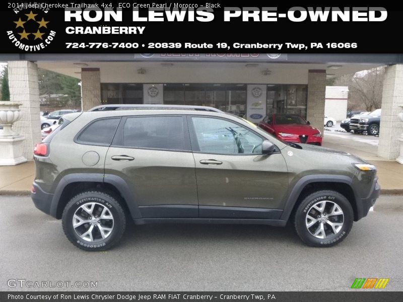 ECO Green Pearl / Morocco - Black 2014 Jeep Cherokee Trailhawk 4x4