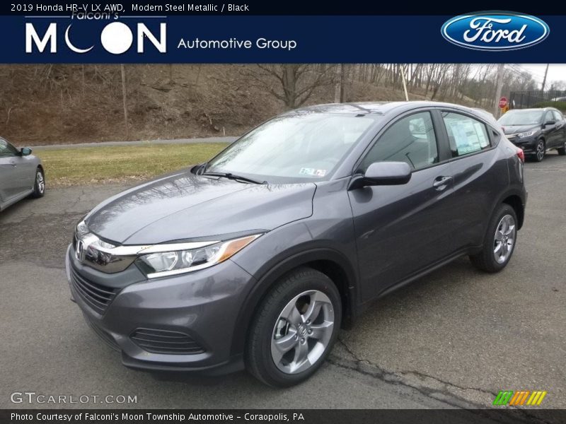 Modern Steel Metallic / Black 2019 Honda HR-V LX AWD