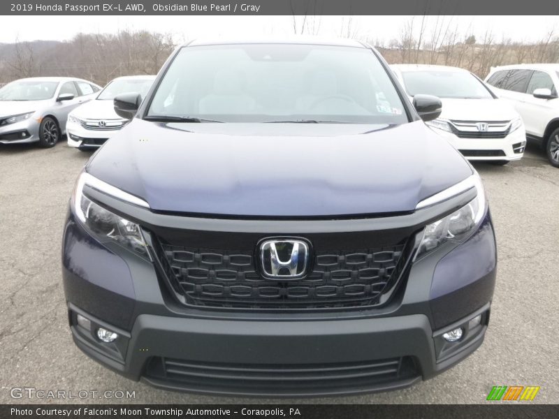 Obsidian Blue Pearl / Gray 2019 Honda Passport EX-L AWD