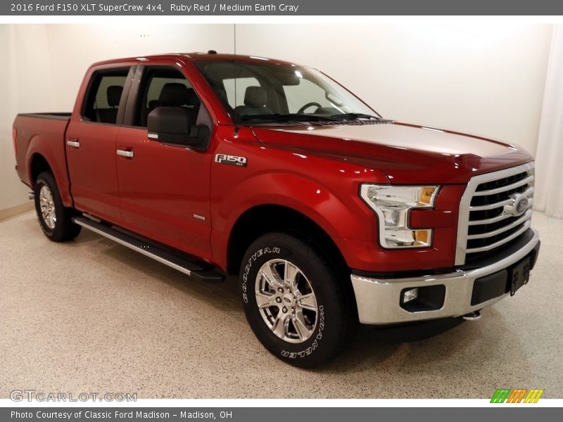 Ruby Red / Medium Earth Gray 2016 Ford F150 XLT SuperCrew 4x4