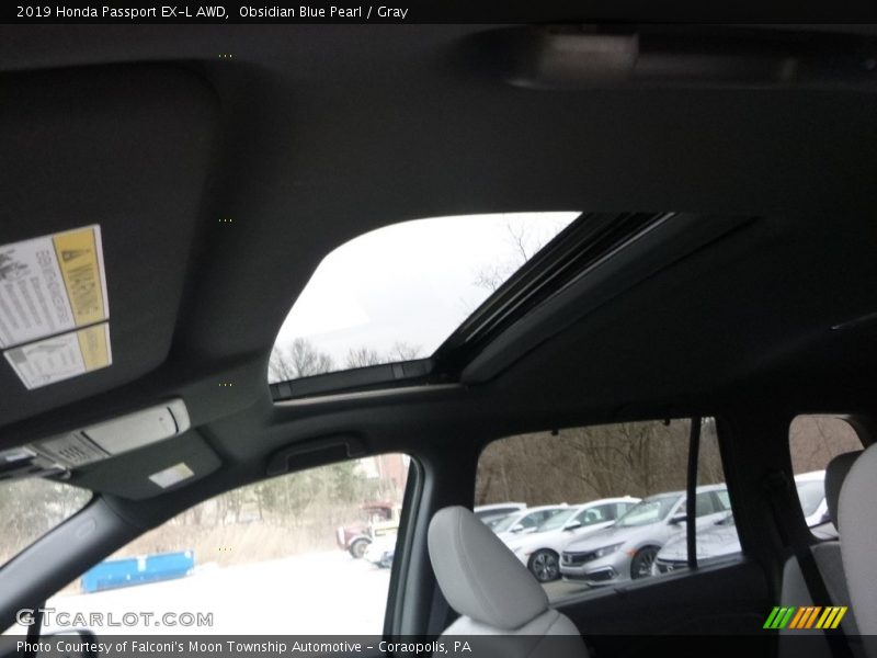 Obsidian Blue Pearl / Gray 2019 Honda Passport EX-L AWD
