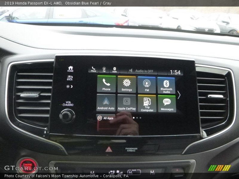 Obsidian Blue Pearl / Gray 2019 Honda Passport EX-L AWD