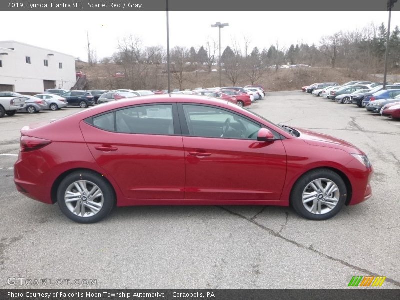 Scarlet Red / Gray 2019 Hyundai Elantra SEL