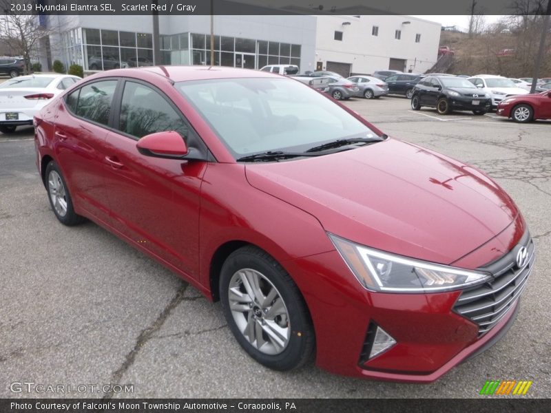 Scarlet Red / Gray 2019 Hyundai Elantra SEL
