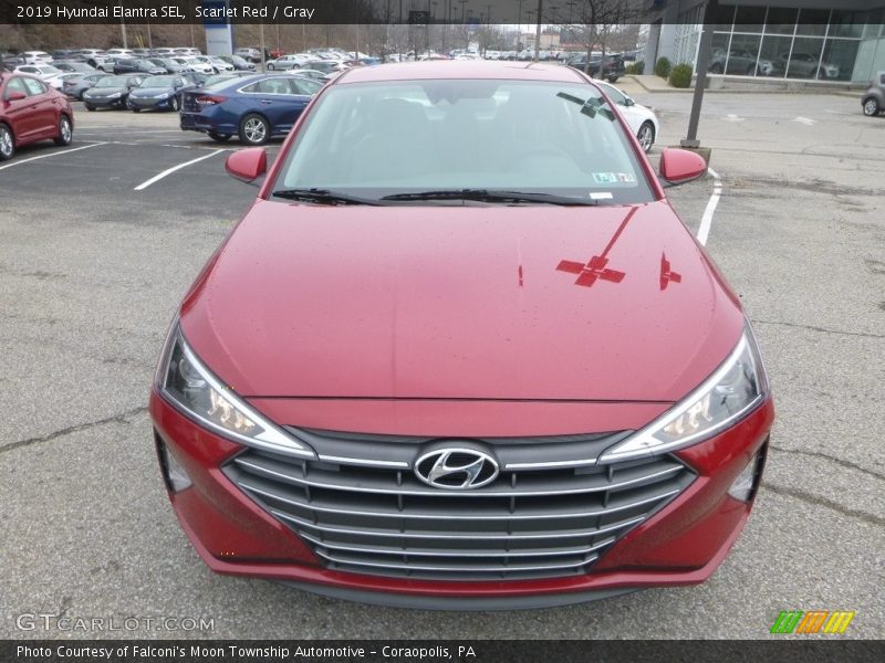 Scarlet Red / Gray 2019 Hyundai Elantra SEL