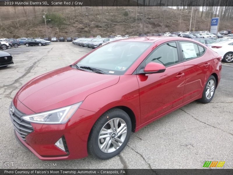 Scarlet Red / Gray 2019 Hyundai Elantra SEL