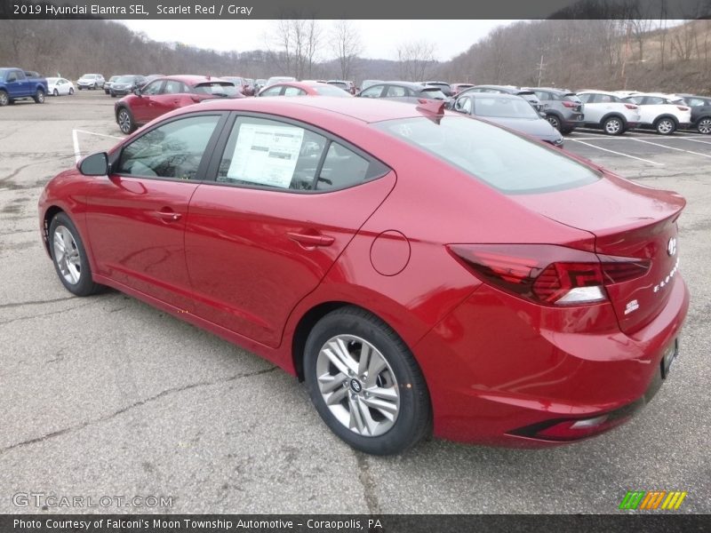 Scarlet Red / Gray 2019 Hyundai Elantra SEL