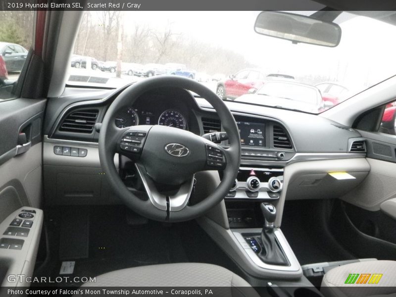 Scarlet Red / Gray 2019 Hyundai Elantra SEL