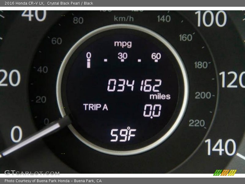 Crystal Black Pearl / Black 2016 Honda CR-V LX