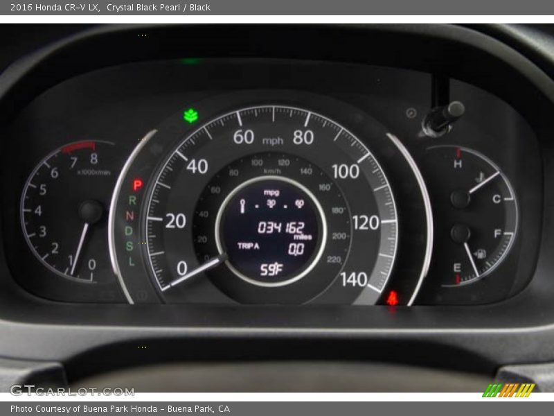 Crystal Black Pearl / Black 2016 Honda CR-V LX