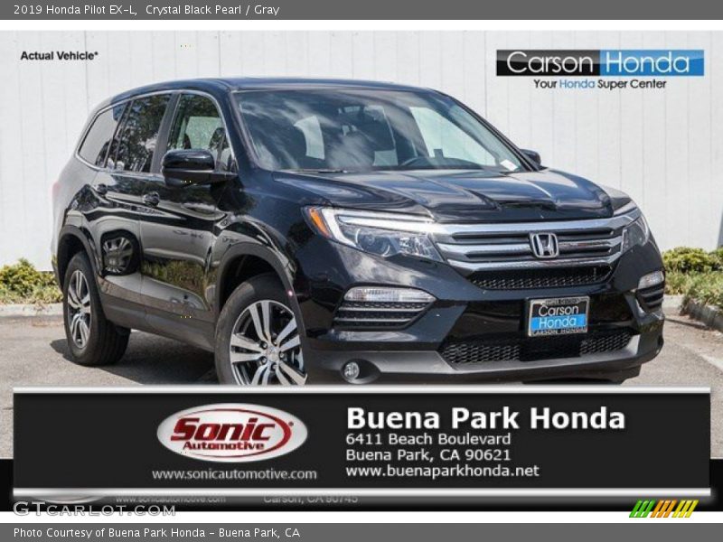 Crystal Black Pearl / Gray 2019 Honda Pilot EX-L