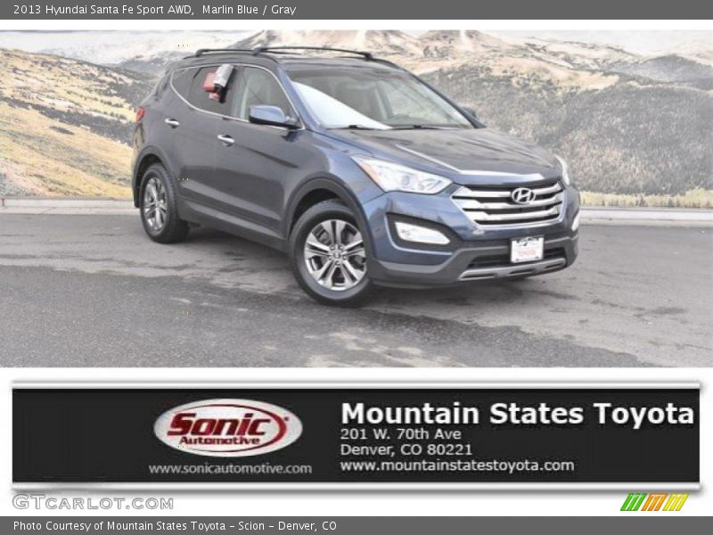 Marlin Blue / Gray 2013 Hyundai Santa Fe Sport AWD