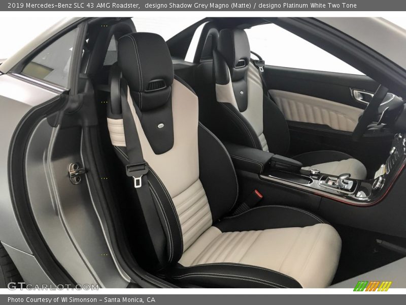  2019 SLC 43 AMG Roadster designo Platinum White Two Tone Interior