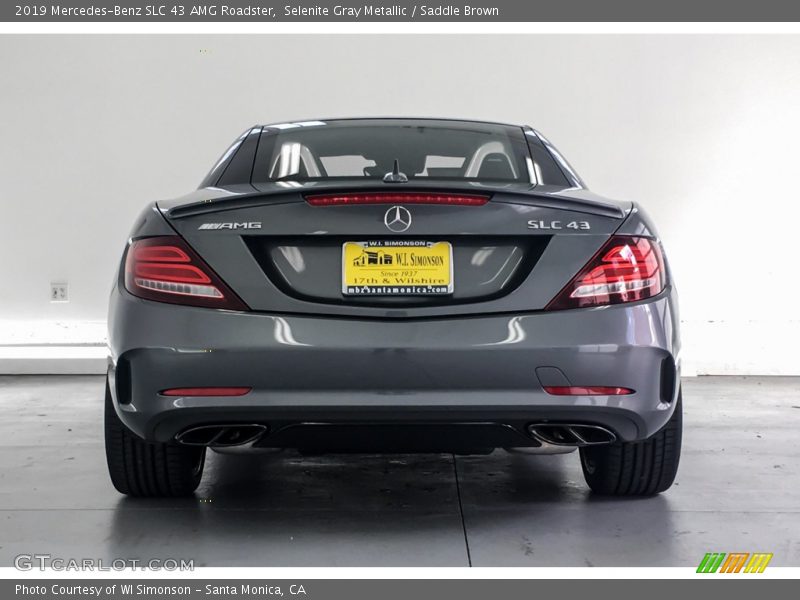 Selenite Gray Metallic / Saddle Brown 2019 Mercedes-Benz SLC 43 AMG Roadster