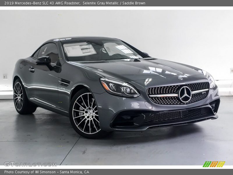 Selenite Gray Metallic / Saddle Brown 2019 Mercedes-Benz SLC 43 AMG Roadster