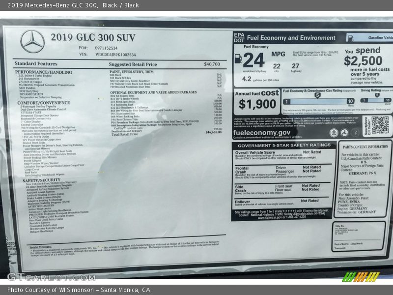 Black / Black 2019 Mercedes-Benz GLC 300