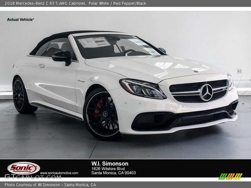 Polar White / Red Pepper/Black 2018 Mercedes-Benz C 63 S AMG Cabriolet