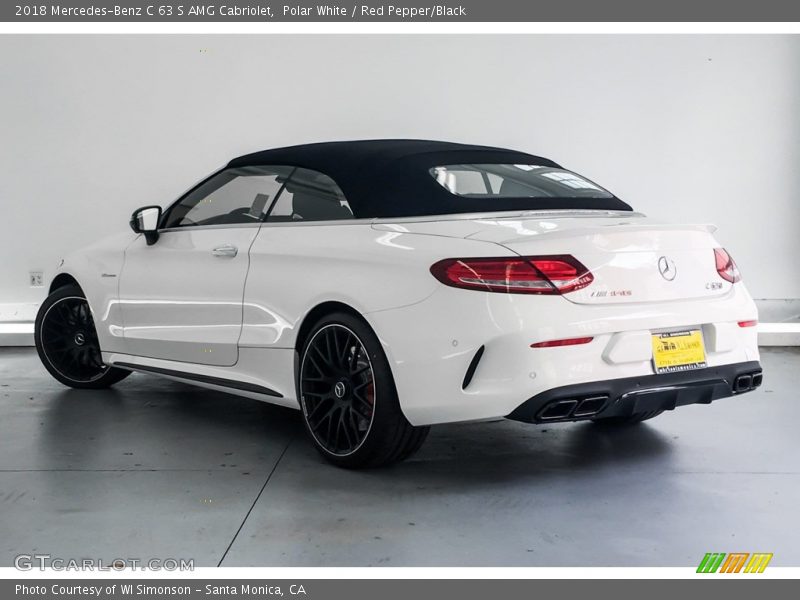 Polar White / Red Pepper/Black 2018 Mercedes-Benz C 63 S AMG Cabriolet