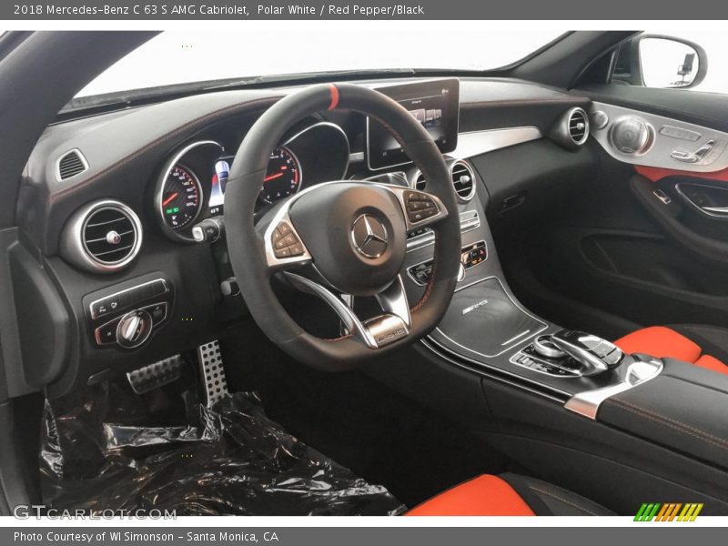 Polar White / Red Pepper/Black 2018 Mercedes-Benz C 63 S AMG Cabriolet