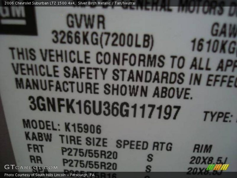 Silver Birch Metallic / Tan/Neutral 2006 Chevrolet Suburban LTZ 1500 4x4