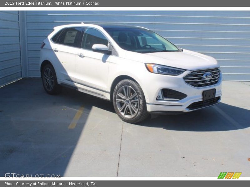 White Platinum / Cognac 2019 Ford Edge Titanium