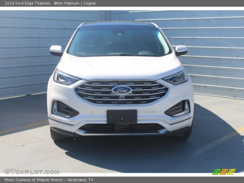 White Platinum / Cognac 2019 Ford Edge Titanium